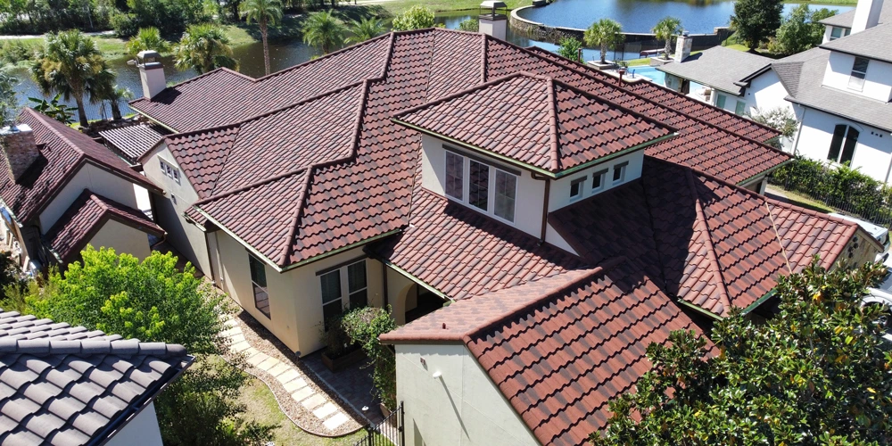 DECRA Metal Roofing Villa Tile Rustico Clay installed by Nash Construction